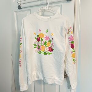 Oversized Floral Frog Sweatshirt